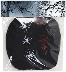 Spinrag 100gr+6 spinnen Zwart