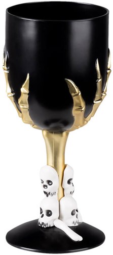 Wijnglas Skull Claw Zwart