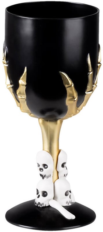 Wijnglas Skull Claw Zwart