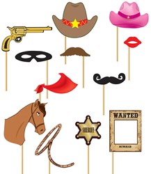 Photo Booth Props Cowboy (12 delig)