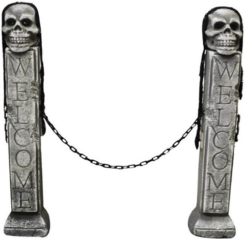 2 Halloween Zuilen met Ketting - 72cm