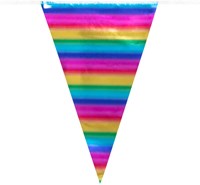 Folie Vlaggenlijn Regenboog Rainbow Metallic - 10m (voorbeeld)