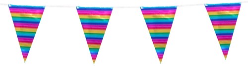Folie Vlaggenlijn Regenboog Rainbow Metallic - 10m