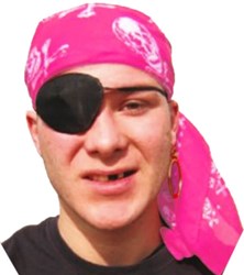 Zakdoek Roze Met Doodshoofd en Botten - 70x70cm