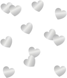 Tafelconfetti Zilveren Hartjes