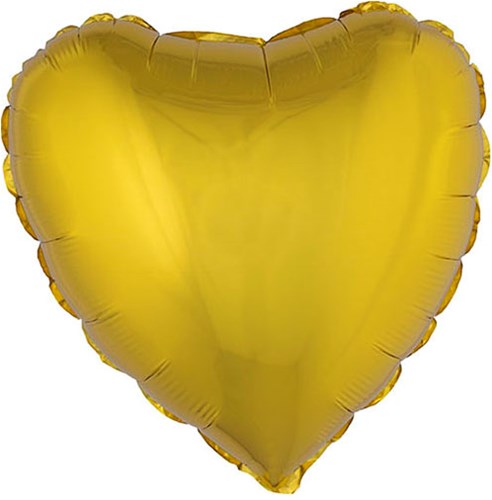 Folieballon Hartje Metallic Goud (52x46cm)