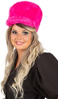Fanfare Hoed Pluche Pink (voorkant)