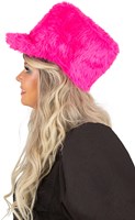 Fanfare Hoed Pluche Pink (zijkant)
