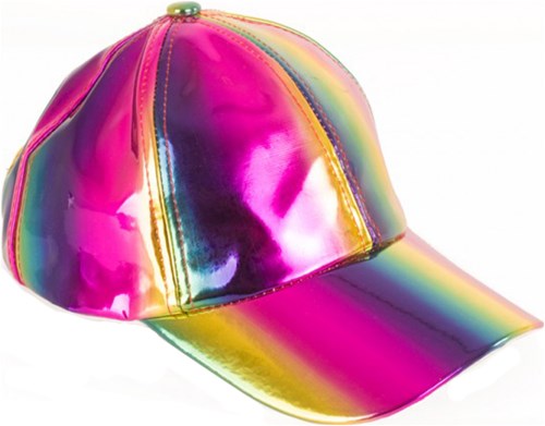 Pet Metallic Regenboog (verstelbaar) (zijkant)