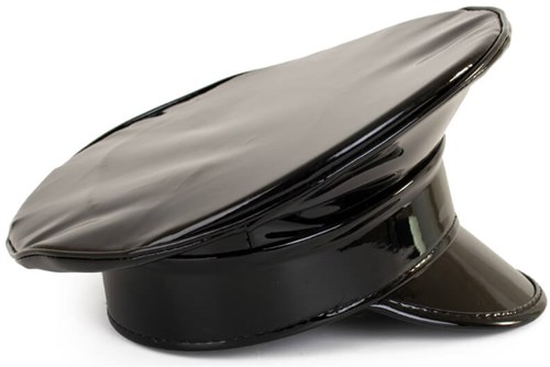 Kapiteinspet Metallic Zwart (achterkant)