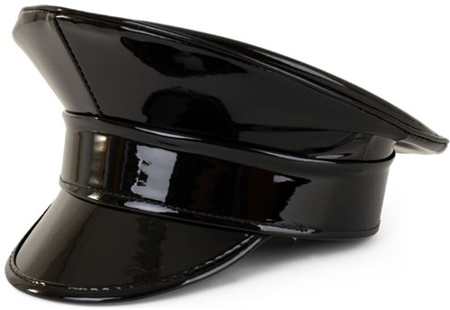 Kapiteinspet Metallic Zwart (zijkant 2)