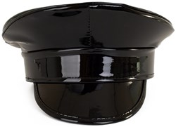Kapiteinspet Metallic Zwart