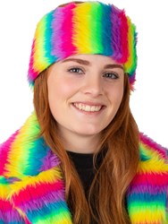 Pluche Hoofdband Regenboog Streep