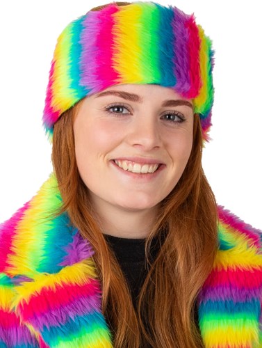 Pluche Hoofdband Regenboog Streep
