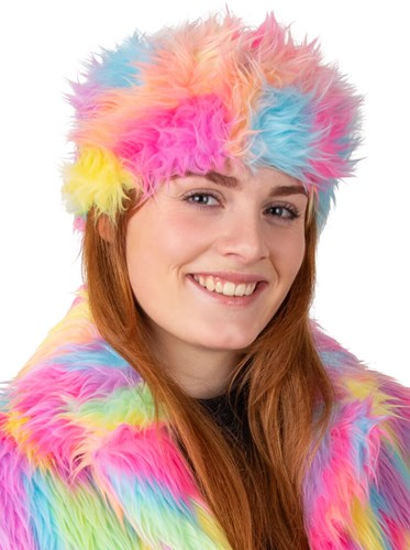 Pluche Hoofdband Regenboog Pastel