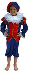 Zwarte Piet Kind Luxe Blauw/Rood