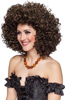 Disco Pruik Afro Bruin/Zwart-2