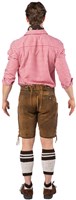 Geitenleer Lederhose Antiek Olijf met Riem (achterkant)