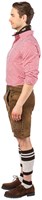Geitenleer Lederhose Antiek Olijf met Riem (zijkant)