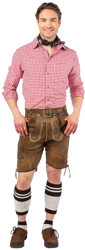 Geitenleer Lederhose Antiek Olijf met Riem