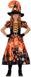 Heksenjurk Orange Witch voor Meisjes