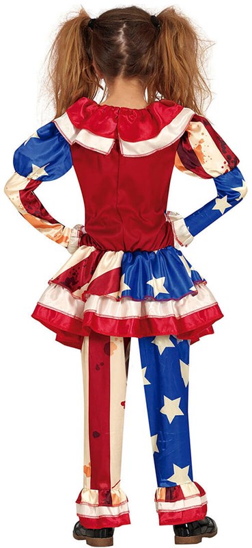 Kostuum Halloween Clown Patriot Meisje (achterkant)