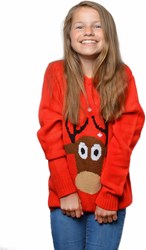Kinder Kersttrui Rendier Rood