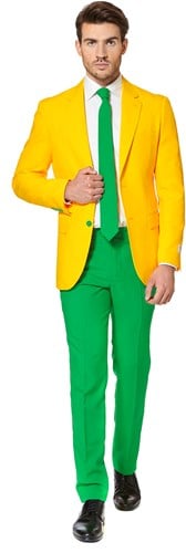 Herenkostuum OppoSuits Green and Gold 
