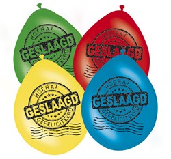 Ballonnen Geslaagd Gefeliciteerd (8st)