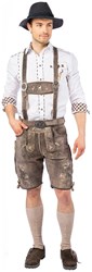 Geitenleer Lederhose Antiek Grijs met Riem