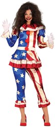 Kostuum Halloween Clown Patriot Dames