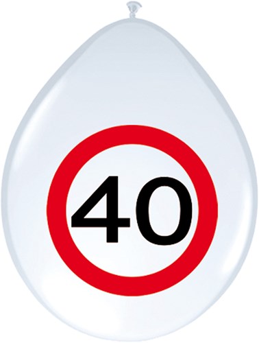 Ballonnen 40 jaar Verkeersbord 8st