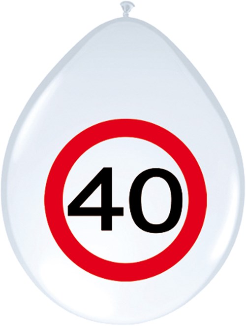Ballonnen 40 jaar Verkeersbord 8st