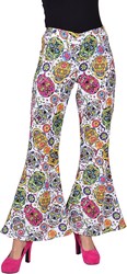 Dames Hippiebroek Mexican Skull - Day of the Dead