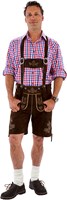 Heren Lederhose Geitenleer Kort Bruin 