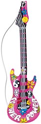 Opblaasbare Hippie Gitaar Roze (105cm)