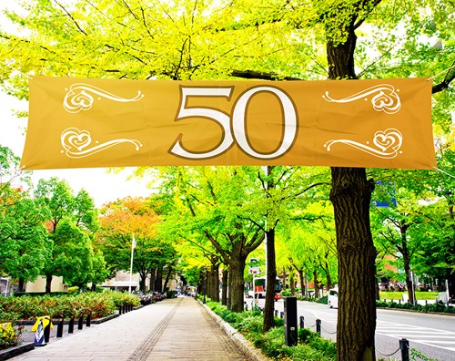 Banner 50 Goud 180x40cm-2