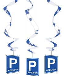 Hangdeco Pensioen Parkeerbord 3st.