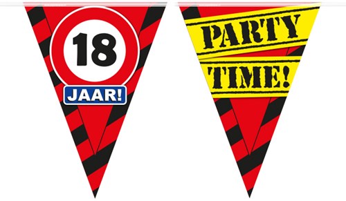 Vlaggenlijn Party 18 Jaar Verkeersbord