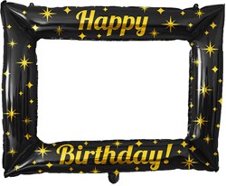 Folieballon Fotolijst Happy Birthday (85x66cm)