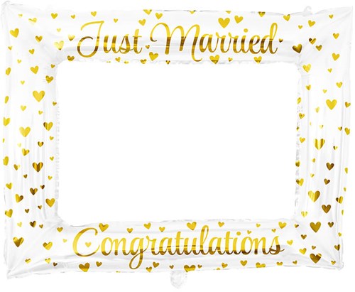 Folieballon Fotolijst Just Married (85x66cm)