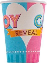 Bekers Gender Reveal Boy or Girl 250ml - 8st