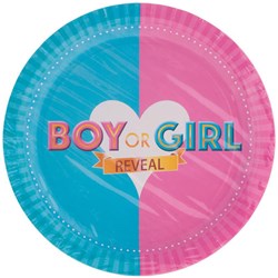 Bordjes Gender Reveal Boy or Girl 23cm - 8st