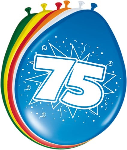 Ballonnen 75 jaar 8st