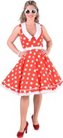 Damesjurk Rock 'n Roll Rood-Wit