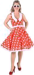 Damesjurk Rock 'n Roll Rood-Wit
