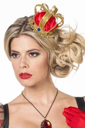 Mini Kroon Luxe Goud-Rood met clips