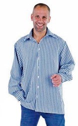 Trachtenhemd Blauw/Wit Luxe