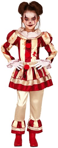 Horror Clown Kostuum Gestreept Meisje