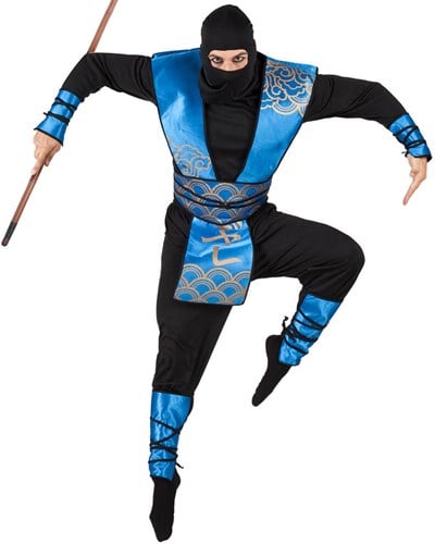 Herenkostuum Ninja Blauw-Zwart